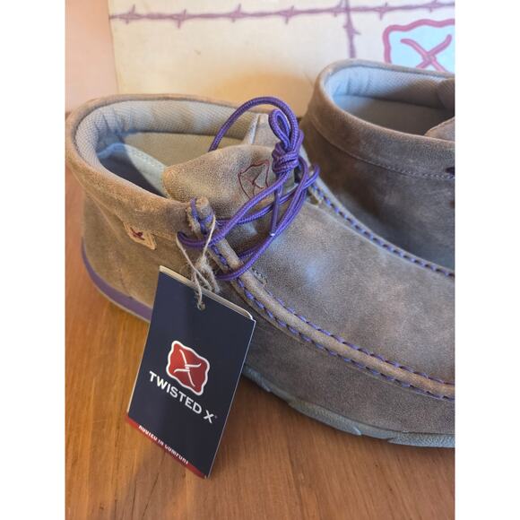 Twisted X Womens Chukka Driving Moccasins Size 11 In Bomber Brown Leather NWT!!! - Picture 2 of 8